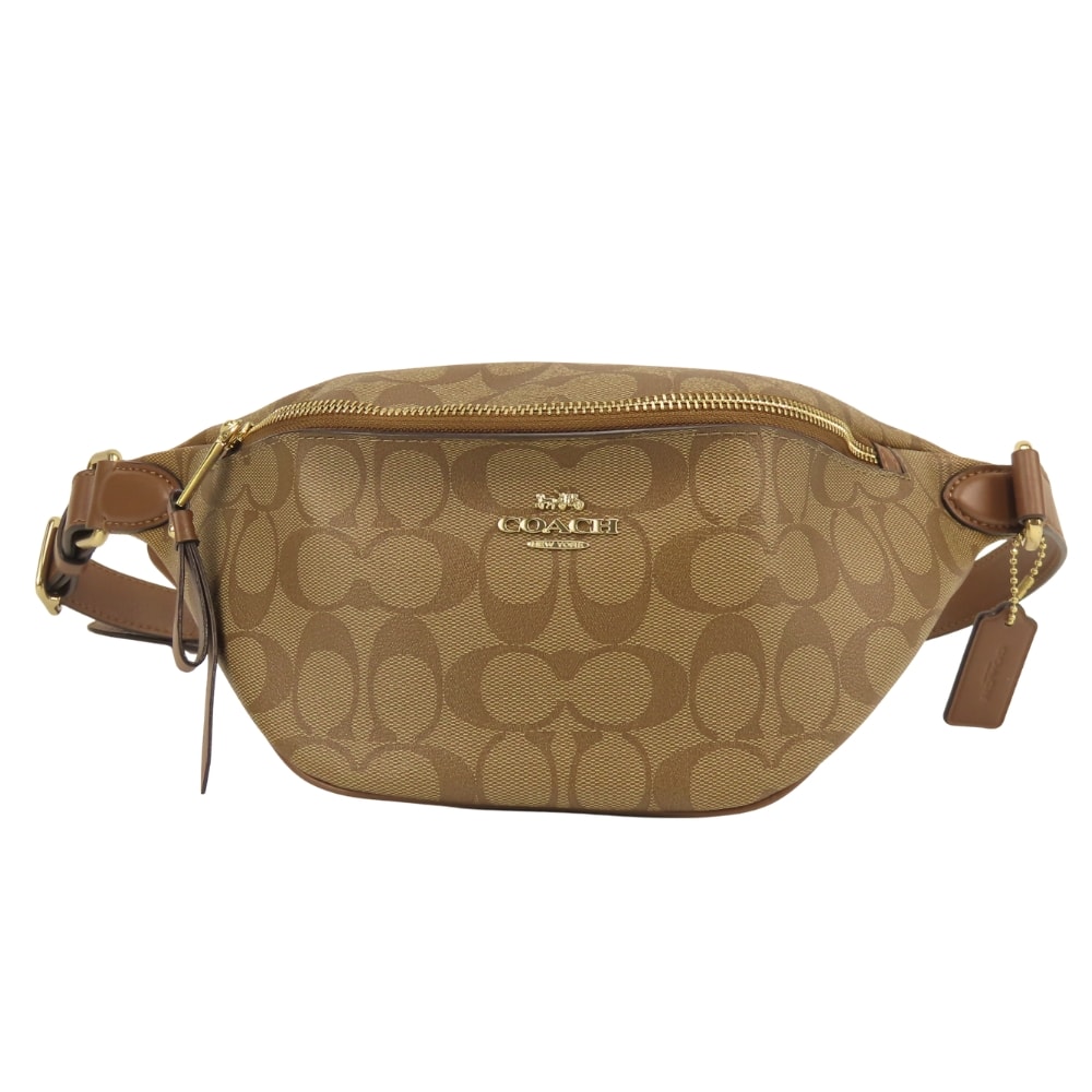 【中古】 コーチ ボディバッグ シグネチャー F48740 PVC レザー ブラウン ゴールド金具 レディース 女性 COACH
