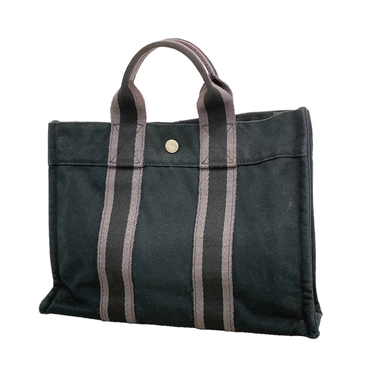 ★最終価格【6kb0709】エルメス トートバッグ フールトゥPM キャンバス ブラック シルバー金具【中古】メンズ レディース ユニセックス