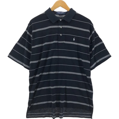 古着 ラルフローレン Ralph Lauren POLO GOLF ポロゴルフ 半袖 ボーダー ポロシャツ メンズM相当/eaa556342