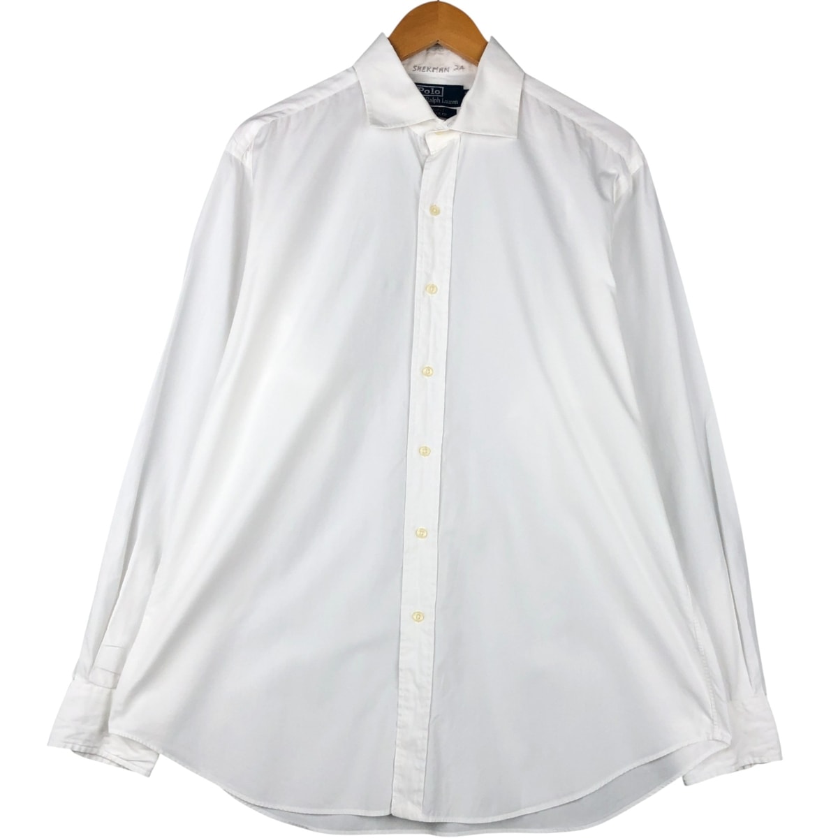 古着 ラルフローレン Ralph Lauren POLO by Ralph Lauren REGENT CLASSIC FIT ワイドカラー 長袖 コットンシャツ メンズL相当/eaa591280