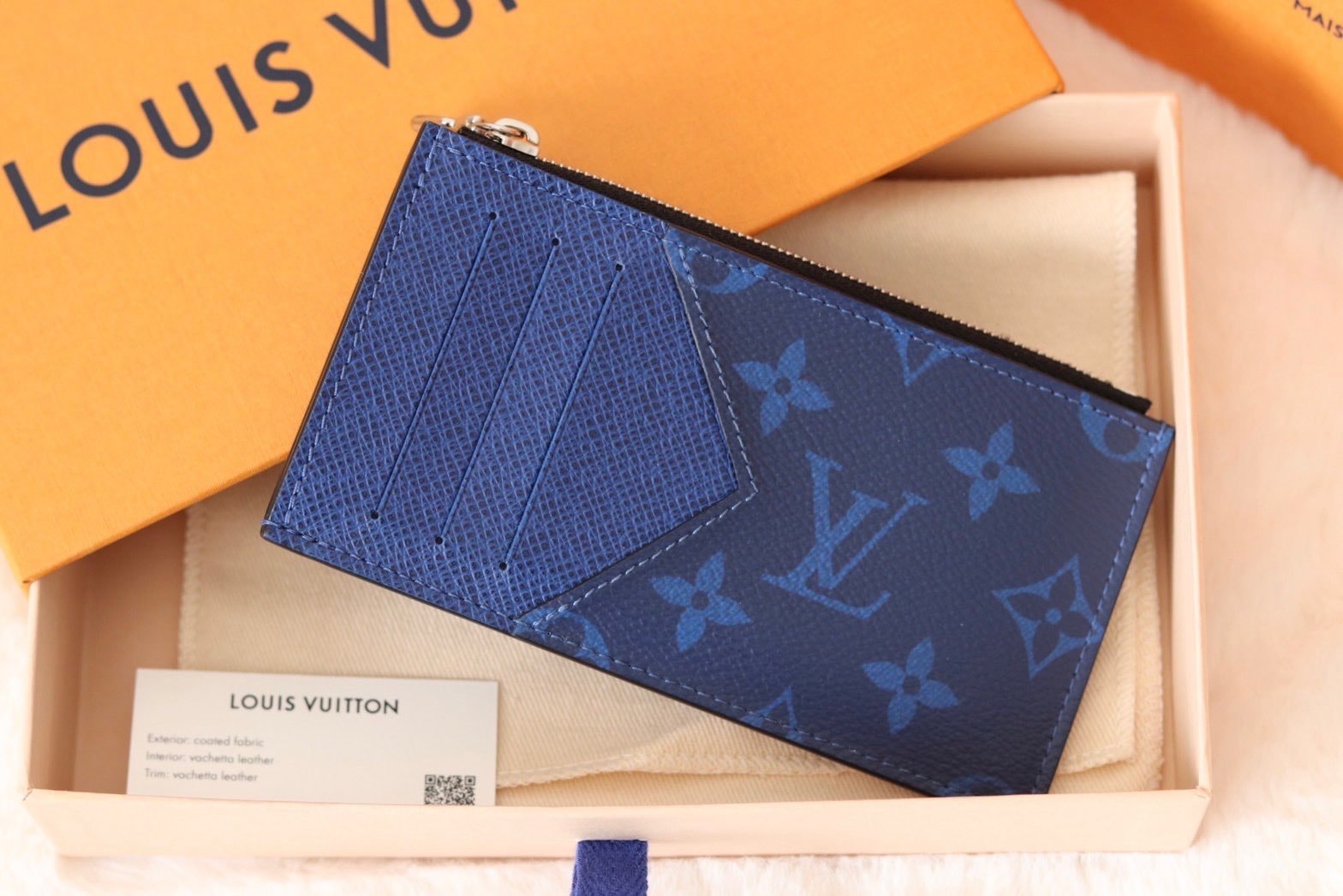 Louis Vuitton Coin Card Holder Taigarama "Cobalt"