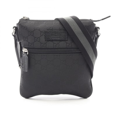 グッチ GUCCI GG柄 ショルダーバッグ バッグ ナイロン レザー メンズ レディース ブラック系 449183 【中古】