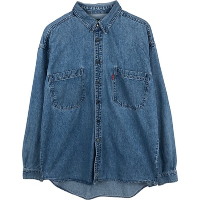 古着 90年代 リーバイス Levi's 長袖 デニムシャツ メンズL相当 ヴィンテージ/eaa672393
