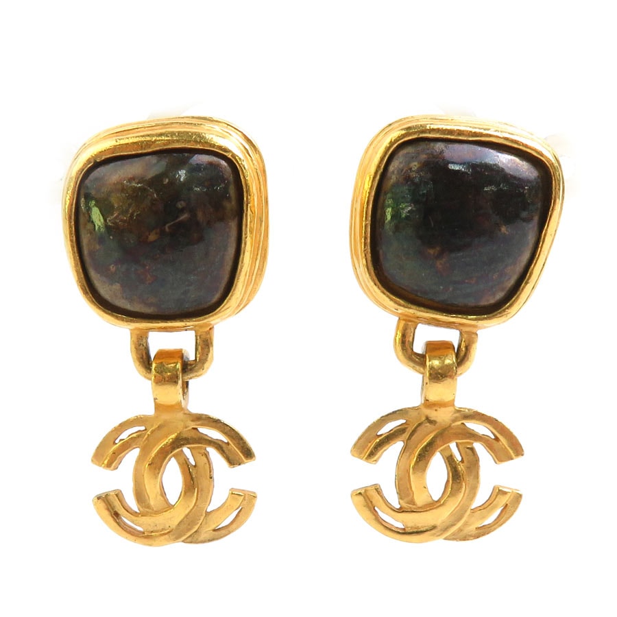 シャネル CHANEL イヤリング ココマーク メタル/ストーン ゴールド レディース【中古】 e60485a