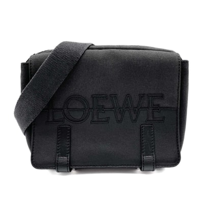 LOEWE ロエベ ロゴ メッセンジャーバッグ
XS キャンバス レザー ブラック ユニセックス
【中古】