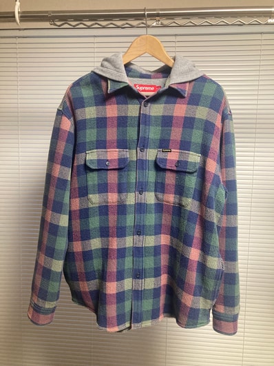 Supreme Waffle Plaid Hooded Shirt "Multi"
