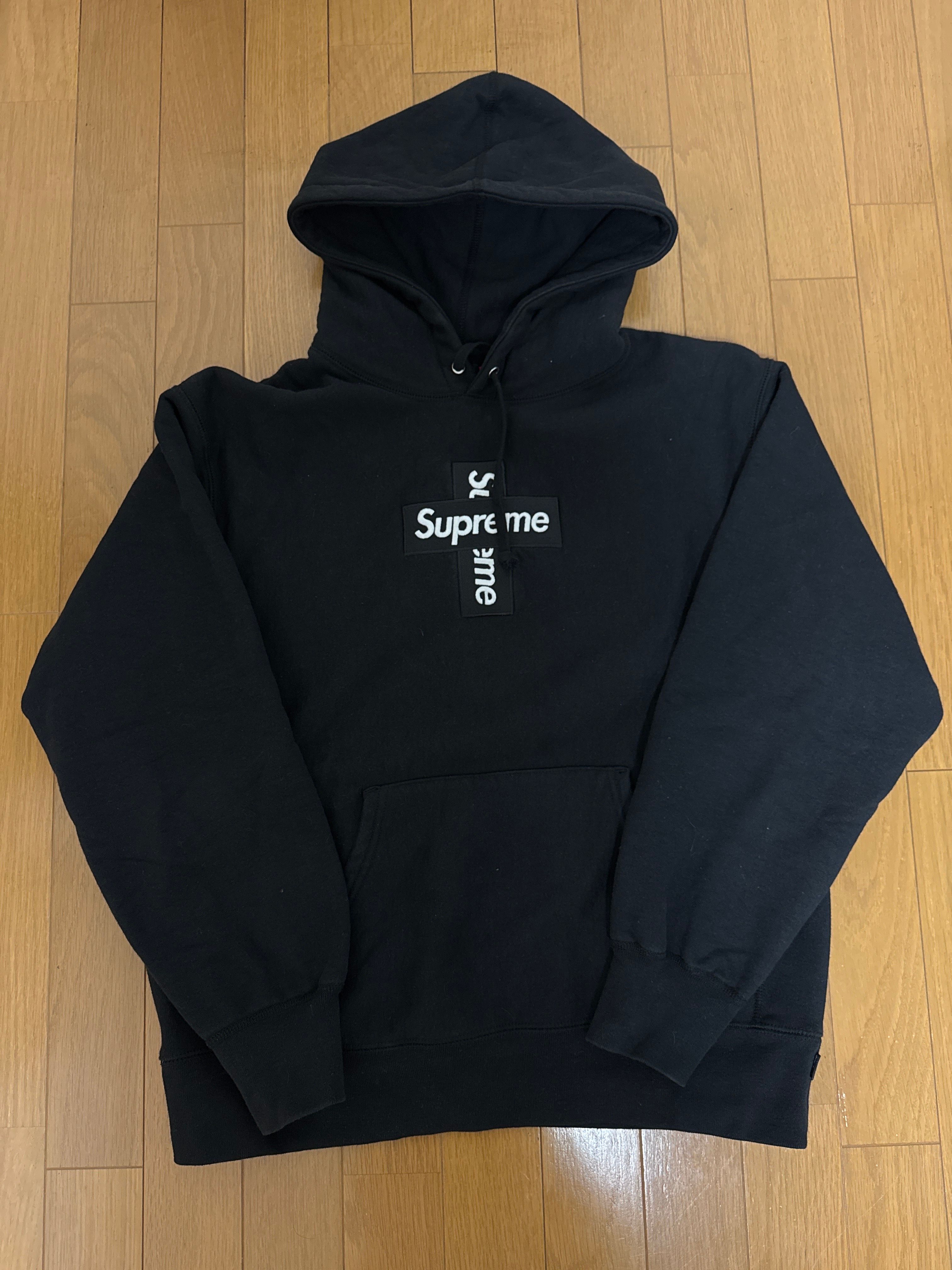 Supreme Cross Box Logo Hooded Sweatshirt "Black"