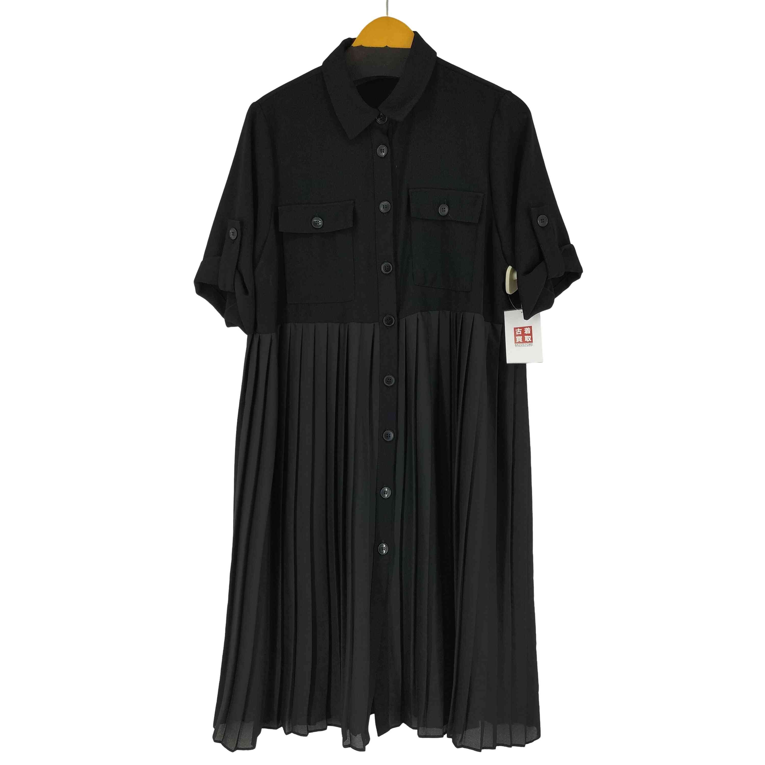 プリーツ切替 S/S シャツワンピース【1143118347786】