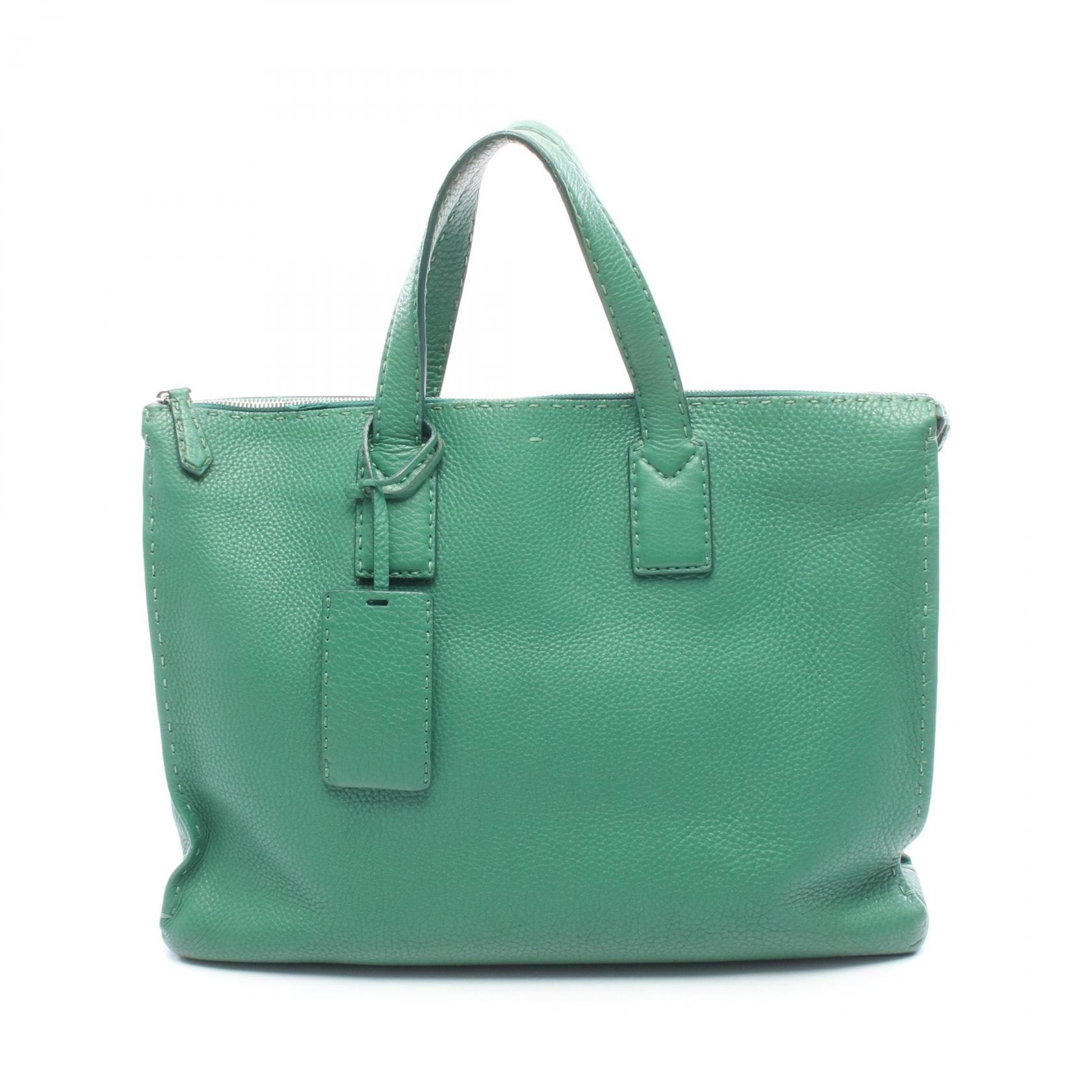 フェンディ FENDI セレリア ビジネスバッグ バッグ レザー メンズ グリーン系 7VA375 【中古】