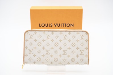 美品 LOUIS VUITTON ルイ・ヴィトン モノグラムミニ ジッピーウォレット マスティック M12369 長財布 ホワイト ベージュ ナイロン サフィアーノ レディース