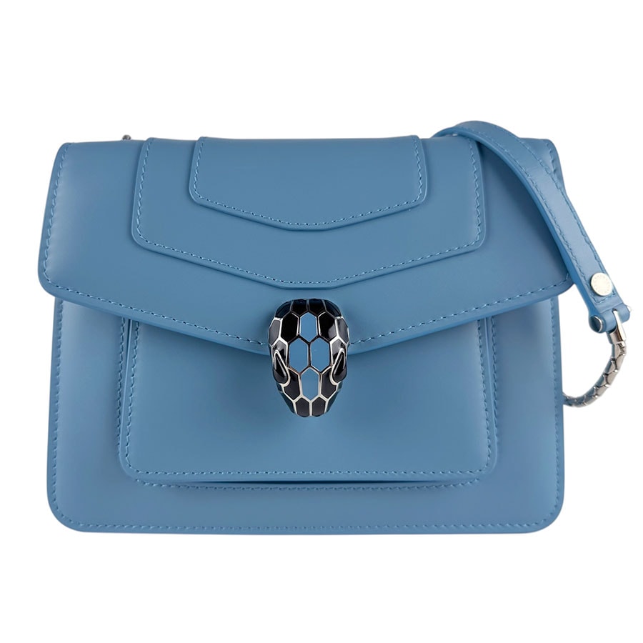 ブルガリ BVLGARI ショルダーバッグ セルペンティ フォーエバー レザー ブルー レディース【中古】 z8314