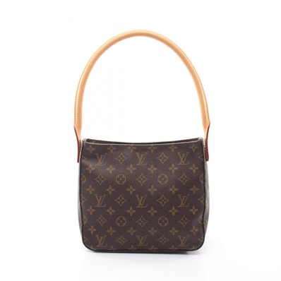 ルイ・ヴィトン LOUIS VUITTON ルーピングMM モノグラム ショルダーバッグ バッグ PVCコーティングキャンバス レザー レディース ブラウン系 M51146 【中古】