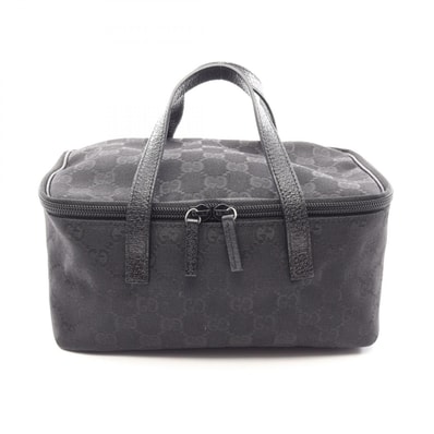 グッチ GUCCI GGキャンバス ハンドバッグ バッグ キャンバス レザー レディース ブラック系 124540 【中古】