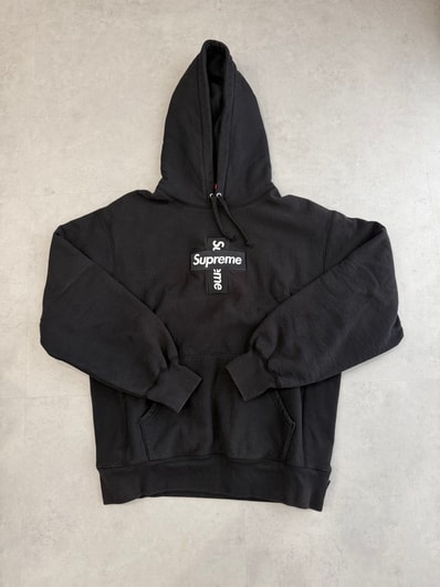 Supreme Cross Box Logo Hooded Sweatshirt "Black"