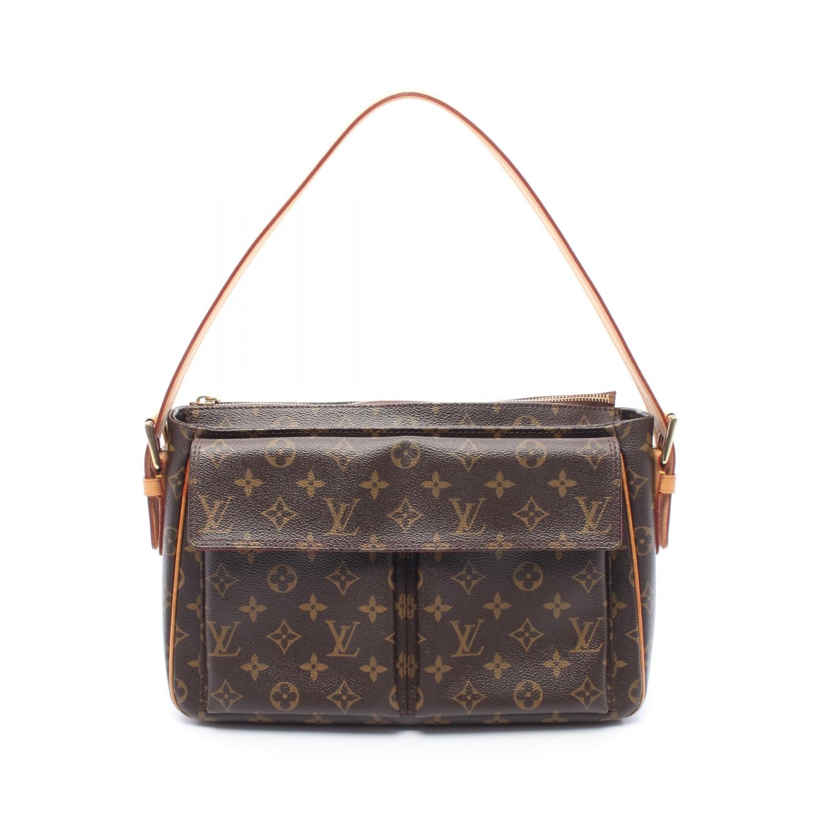 ルイ・ヴィトン LOUIS VUITTON ヴィバシテGM ショルダーバッグ バッグ PVCコーティングキャンバス レザー モノグラム レディース ブラウン系 M51163 【中古】