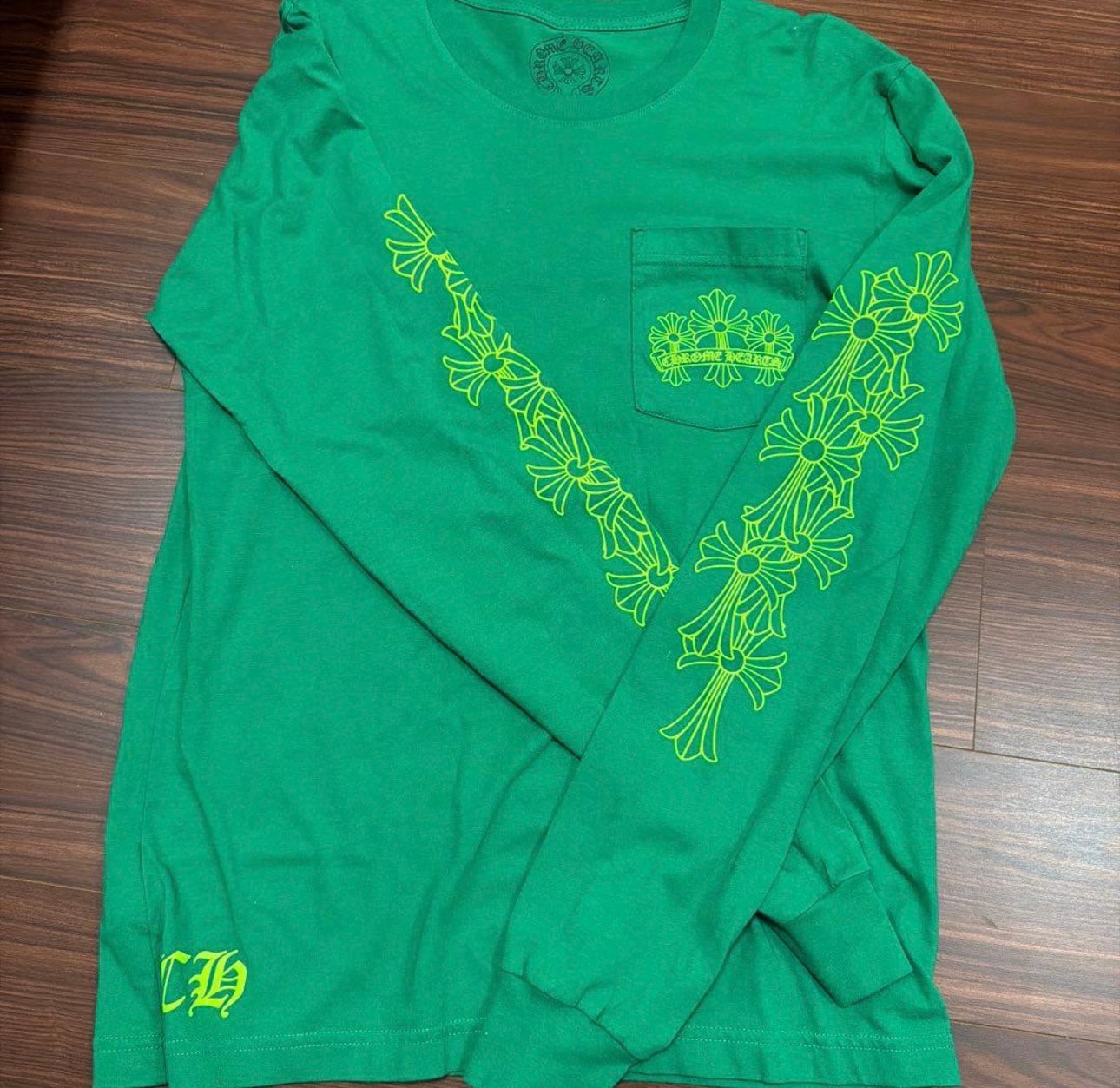 Chrome Hearts Cemetery Cross Logo L/S T-Shirt "Green"