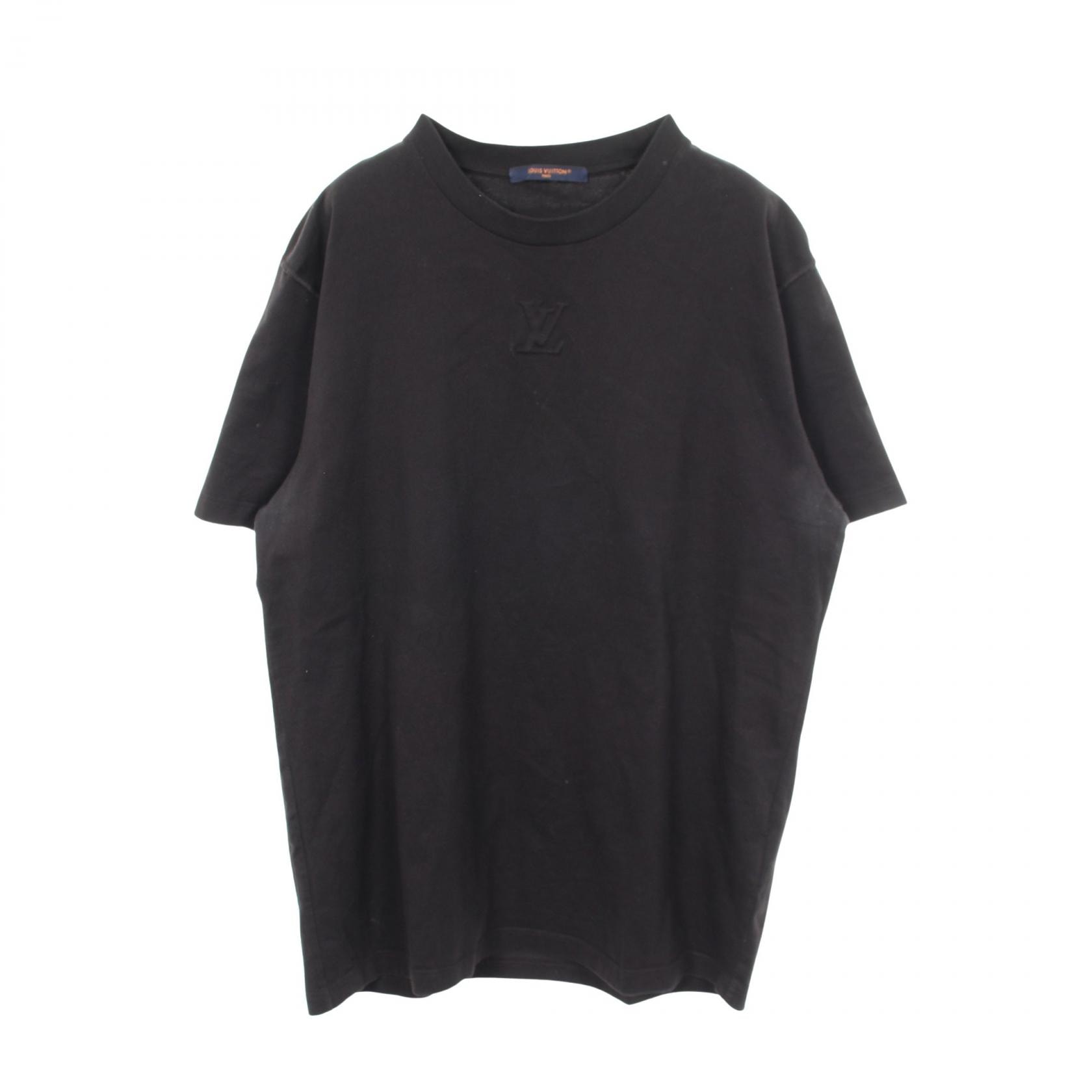 ルイ・ヴィトン LOUIS VUITTON エンボスLV 半袖Tシャツ 衣料品 トップス コットン メンズ ブラック系 【中古】