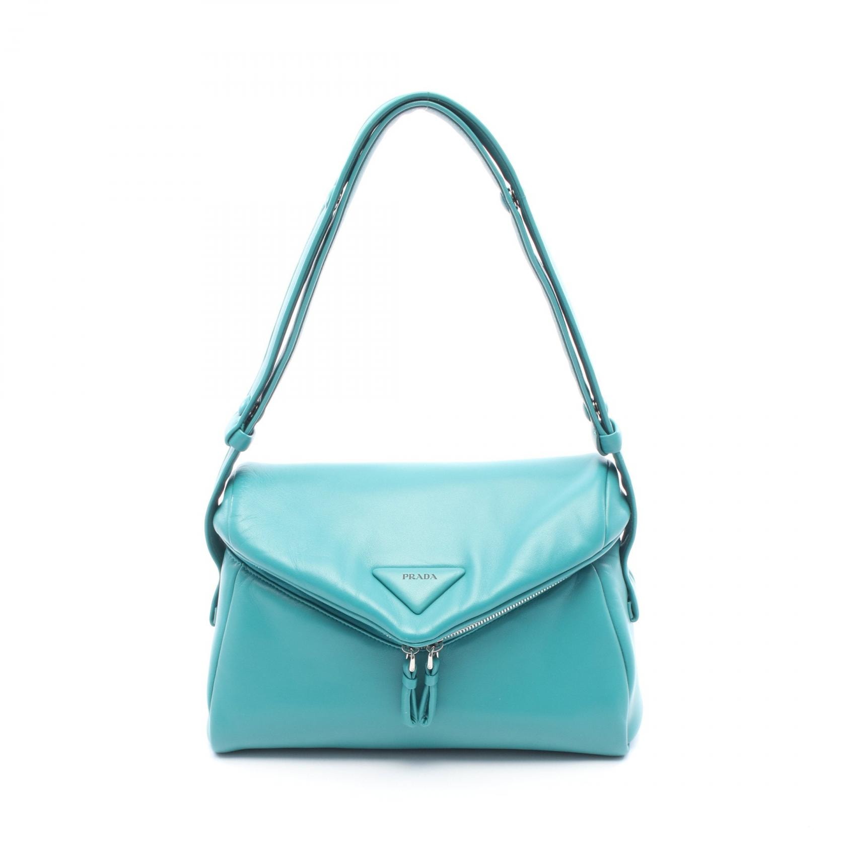 プラダ PRADA シニョー ショルダーバッグ バッグ レザー レディース グリーン系 1BC165 【中古】