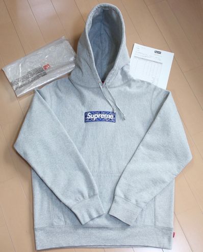 Supreme Bandana Box Logo Hooded Sweatshirt "Grey"