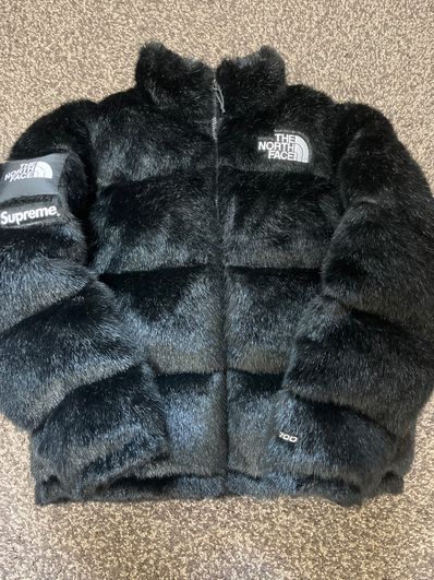 Supreme x The North Face Faux Fur Nuptse Jacket "Black"