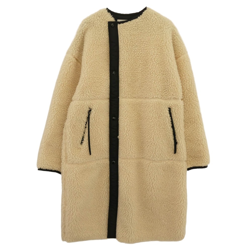 HYKE ハイク コート FAUX SHEARLING COAT ボア フリース ロング コート ホワイト系 ブラック系 1【中古】