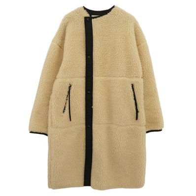 HYKE ハイク コート FAUX SHEARLING COAT ボア フリース ロング コート ホワイト系 ブラック系 1【中古】