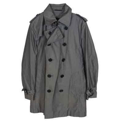 BURBERRY BLACK LABEL バーバリーブラックレーベル コート D1A44-608-06 チェックライナー付き トレンチコート ダークグレー系 L【中古】
