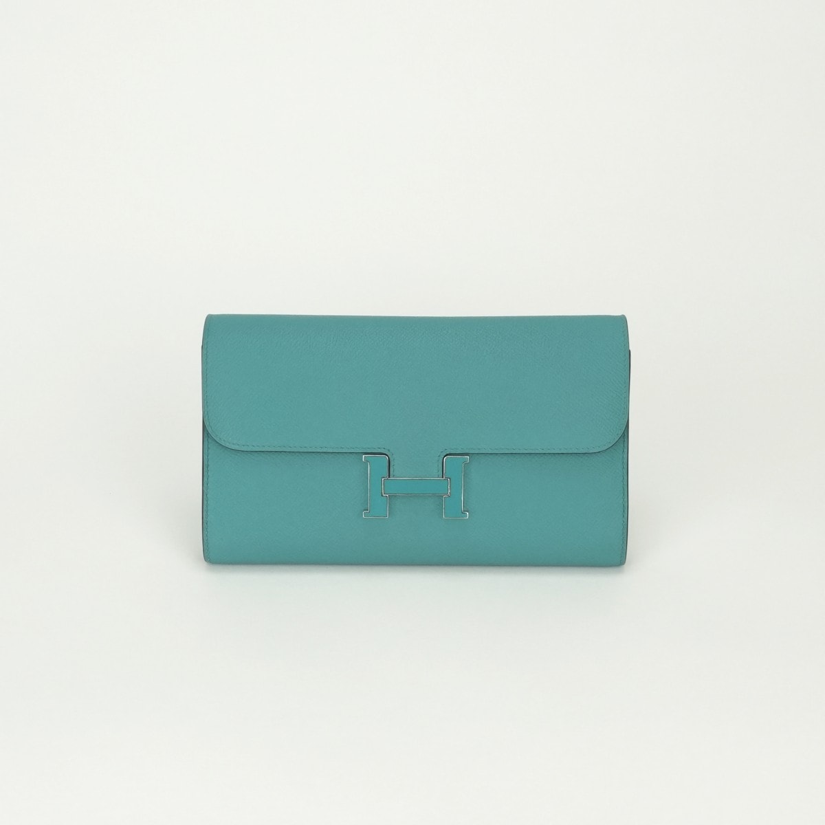 エルメス HERMES コンスタンスロング コンスタンス ロング 財布 長財布 ロングウォレット ブルーパオン Blue paon ブルー blue グリーン Green 青 緑 シルバー金具 コンスタンス ヴォーエプソン