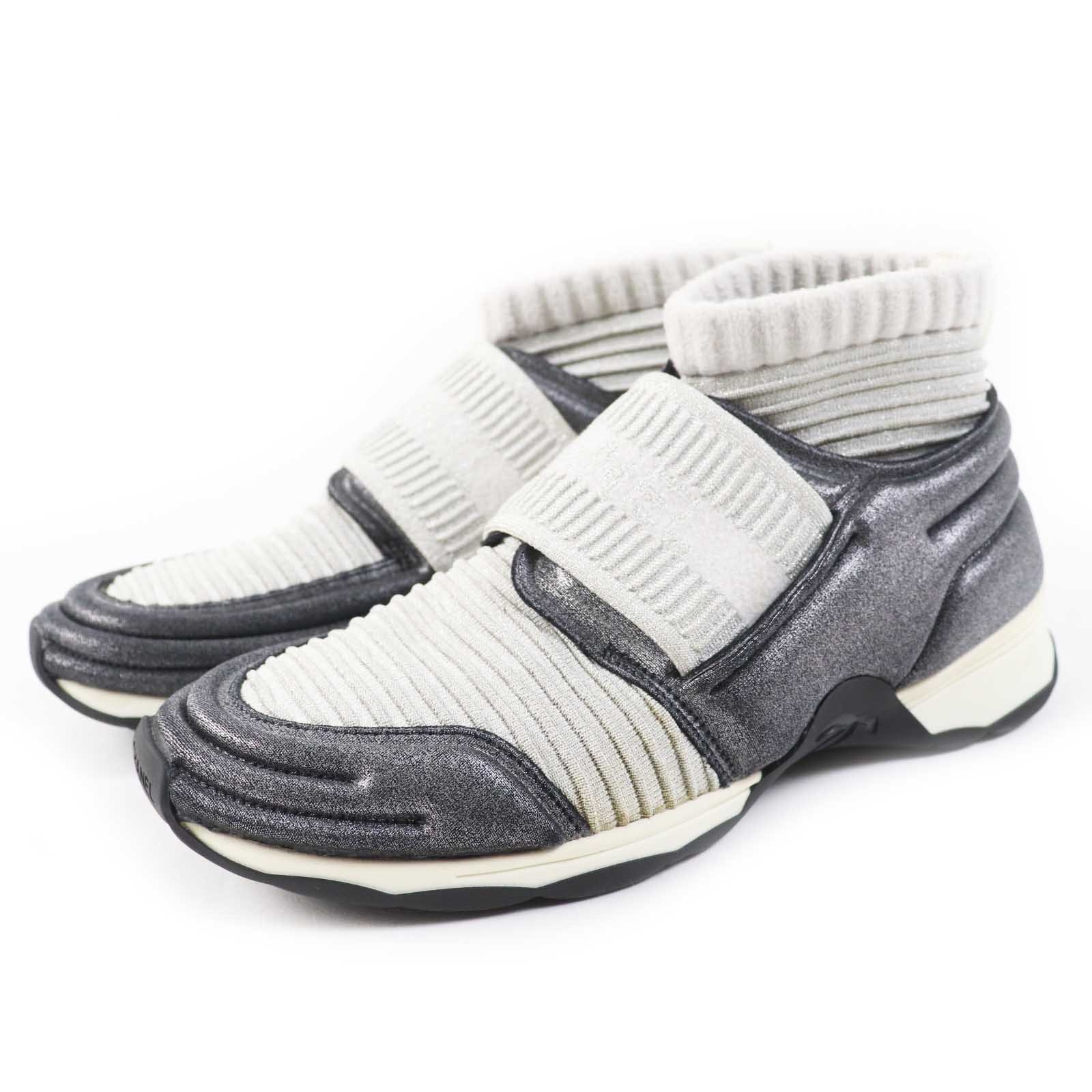 良品 シャネル
 スニーカー グレー レディース 37.5 G33070