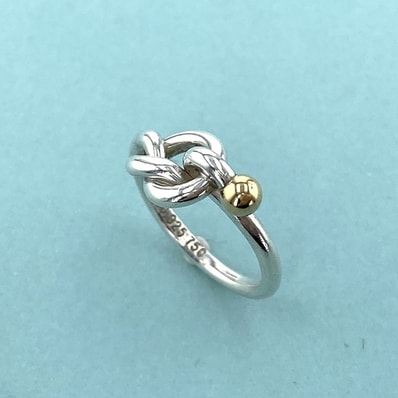 TIFFANY&Co. ティファニー ラブノット リング 指輪 13105413 シルバー925 K18イエローゴールド シルバー ゴールド レディース【中古】