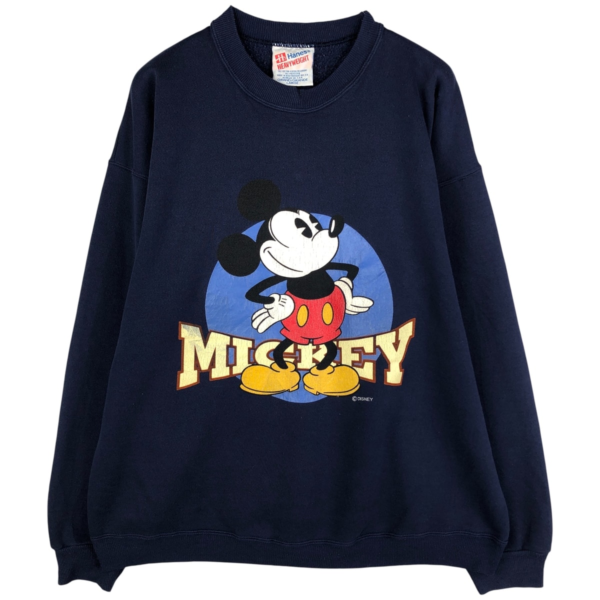 古着 90年代 ヘインズ Hanes HEAVYWEIGHT ミッキーマウス キャラクタースウェットシャツ トレーナー USA製 メンズL相当 ヴィンテージ/eaa602151