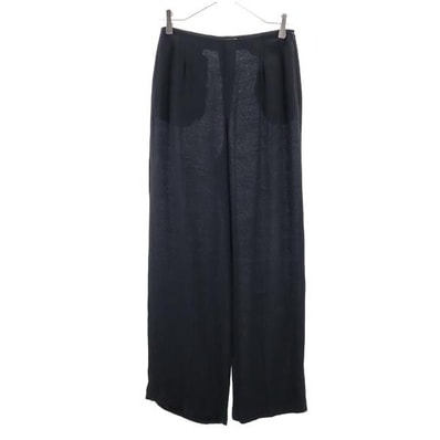 Emporio Armani エンポリオアルマーニ イタリア製 ワイド ストレートパンツ 38 黒