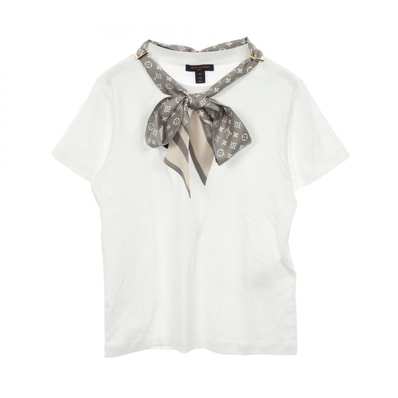 ルイ・ヴィトン LOUIS VUITTON モノグラム スカーフ 半袖Tシャツ 衣料品 トップス コットン レディース ホワイト系 【中古】