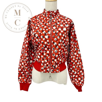 ルイヴィトン LOUIS VUITTON アウター コットン レッド ブラック 未使用 草間彌生 モノグラム 23SS インフィニティドット ジャケット リバーシブル