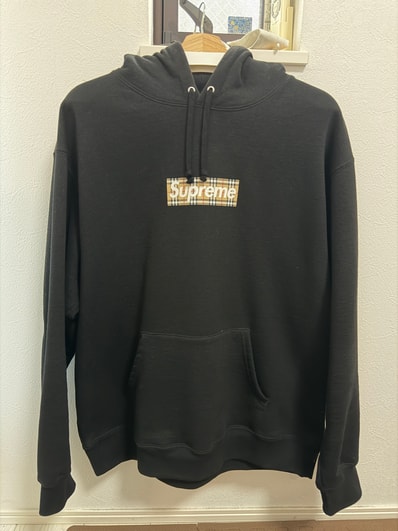 Supreme / Burberry Box Logo Hooded Sweatshirt "Black"