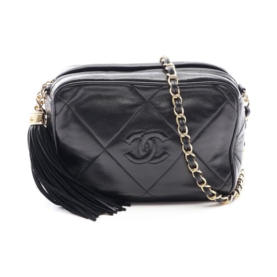 シャネル CHANEL マトラッセ タッセル ショルダーバッグ バッグ ラムスキン(羊革) レディース ブラック系 【中古】