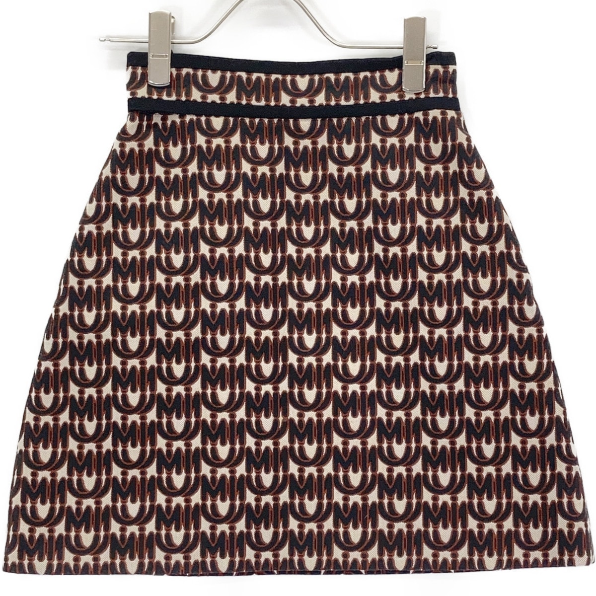 ミュウミュウ 19年製 MG1299 ×エムエムパリス 総柄 ミニスカート 36
