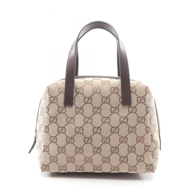 グッチ GUCCI GGキャンバス ハンドバッグ バッグ キャンバス レザー レディース ベージュ系 / ブラウン系 124542 【中古】