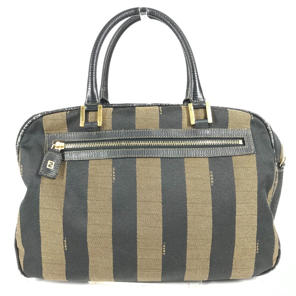 フェンディ FENDI ペカン ヴィンテージ カバン ミニボストンバッグ ショルダーバッグ 肩掛け ハンドバッグ レザー/キャンバス ブラック