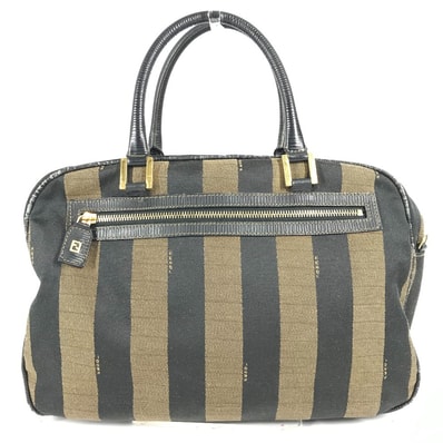 フェンディ FENDI ペカン ヴィンテージ カバン ミニボストンバッグ ショルダーバッグ 肩掛け ハンドバッグ レザー/キャンバス ブラック