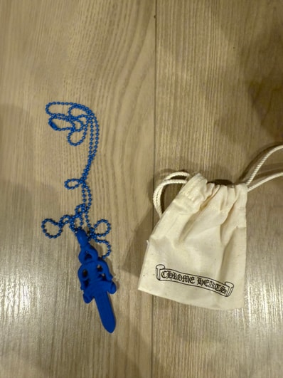 Chrome Hearts Rubber Large Dagger Silicon Necklace "Blue"