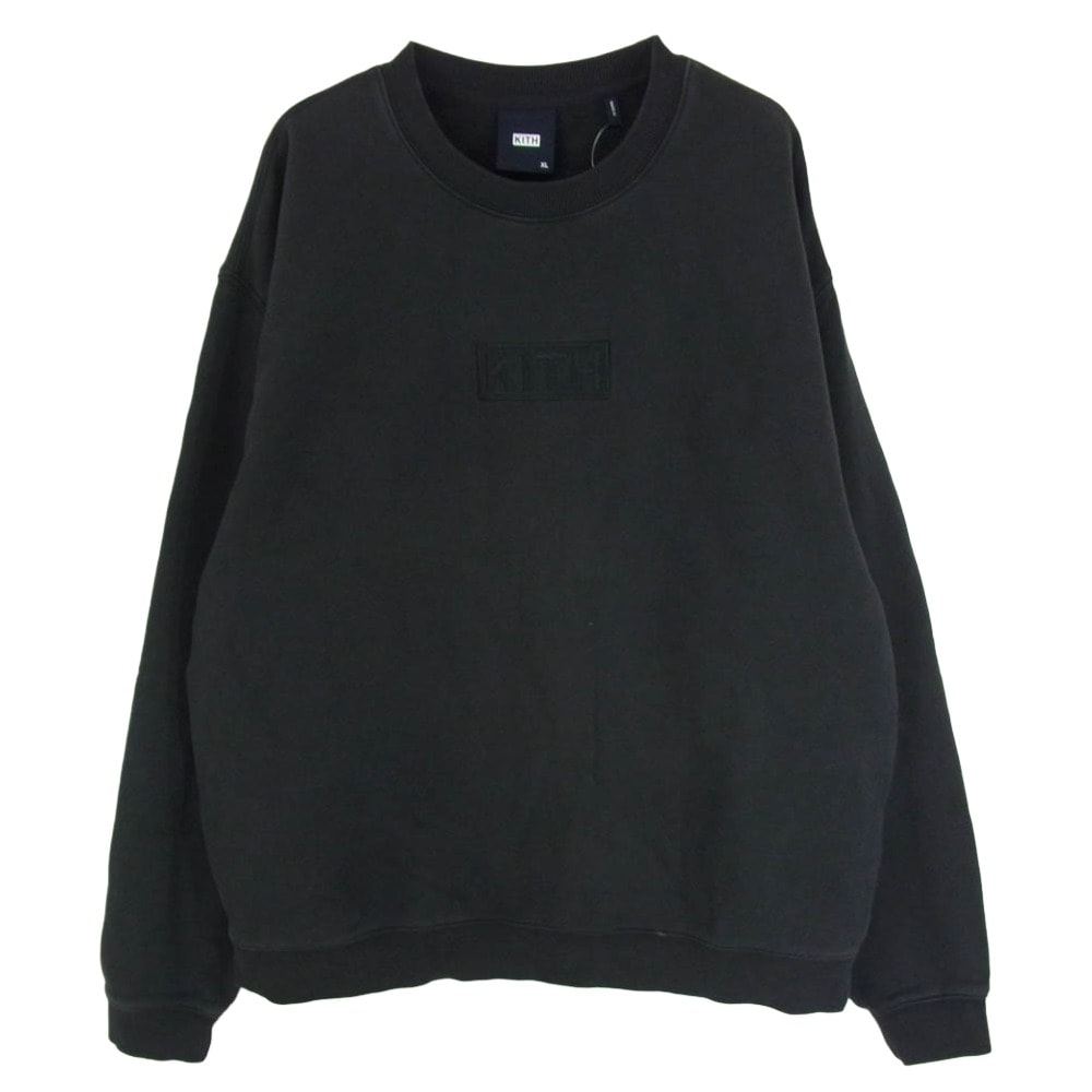 KITH キス スウェット Box Logo ボックスロゴ 刺繍 プルオーバー スウェット ブラック系 XL【中古】