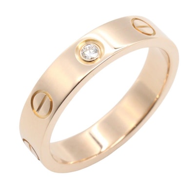 カルティエ CARTIER ミニラブリング 1PD リング・指輪 ジュエリー K18PG(ピンクゴールド) ダイヤモンド レディース ゴールド系 / クリア系 B4050700 【中古】