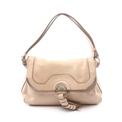 セリーヌ CELINE ショルダーバッグ バッグ レザー レディース ベージュ系 【中古】