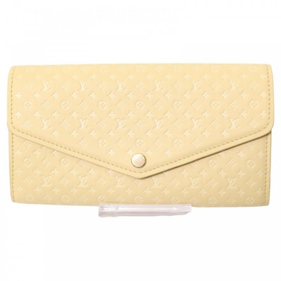 LOUIS VUITTON ルイヴィトン 長財布 ナノモノグラム ポルトフォイユサラNM ロングウォレット 日本限定 フラップ イエロー M82231 ジョーヌ ゴールド金具 レディース【中古品】