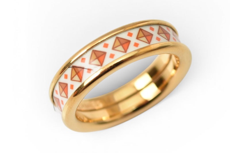 エルメス リング/指輪 HERMES コリエドシアン PM FI 02 54 ゴールド/ホワイト レディース アクセサリー【中古】