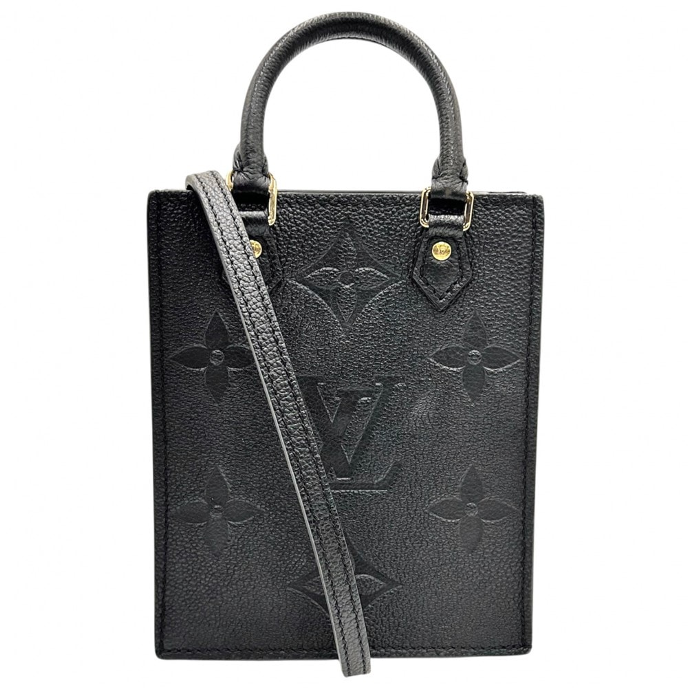 LOUIS VUITTON ルイヴィトン 2WAY モノグラムアンプラント プティットサックプラ ミニショルダーバッグ ハンドバッグ 肩掛け 斜め掛け ポシェット ブラック 黒 M80478    ノワール ゴールド金具 レディース 美品【中古品】