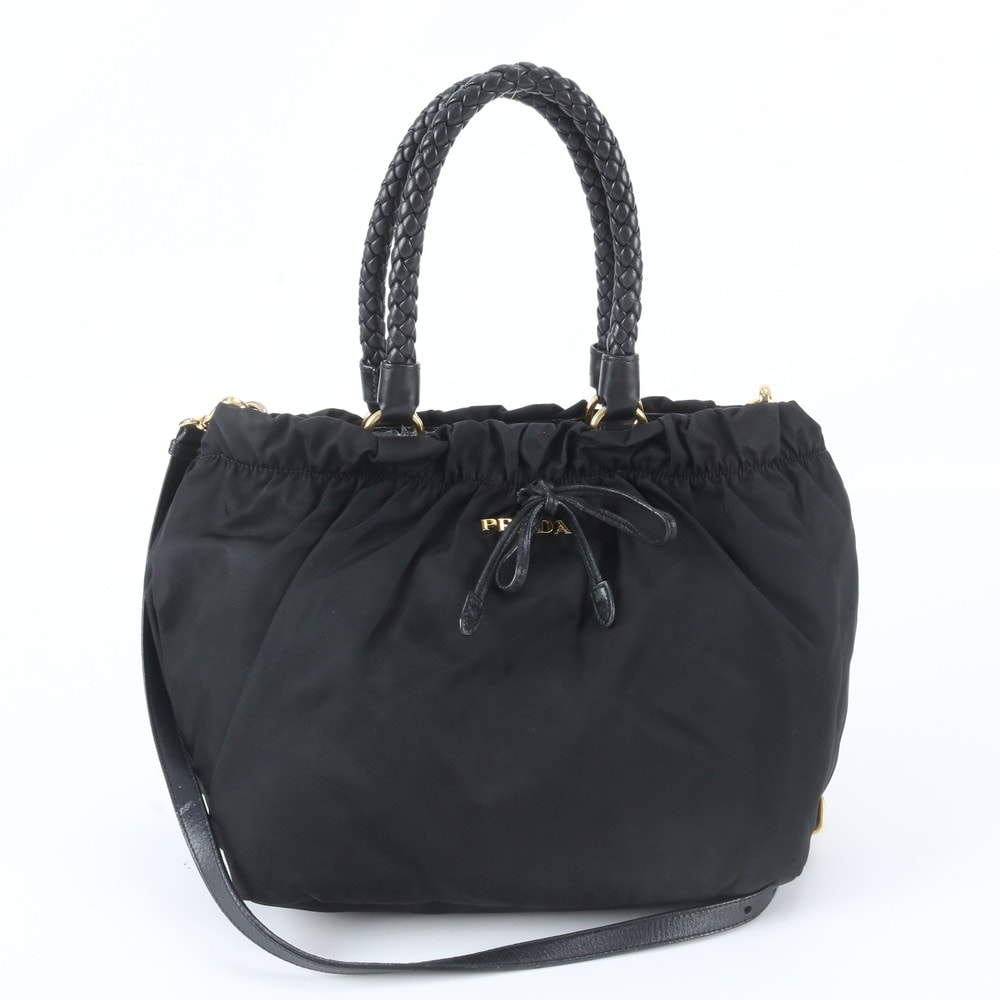 ■美品 プラダ テスート ナイロンショルダーバッグ レザー×ナイロン