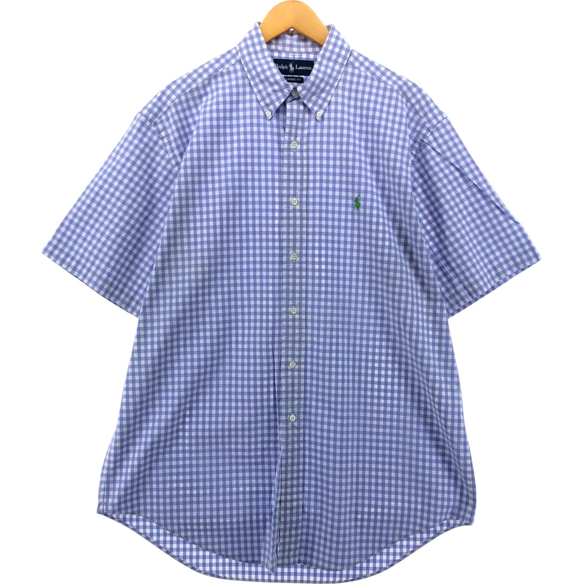 古着 ラルフローレン Ralph Lauren CLASSIC FIT ギンガムチェック 半袖 ボタンダウン チェックシャツ メンズL相当/eaa552706