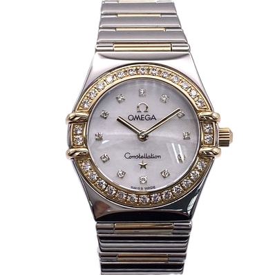 OMEGA オメガ コンステレーション マイチョイス MOP 12Pダイヤ 腕時計 1365.75.00 ステンレススチール K18イエローゴールド ホワイト クオーツ レディース【中古】